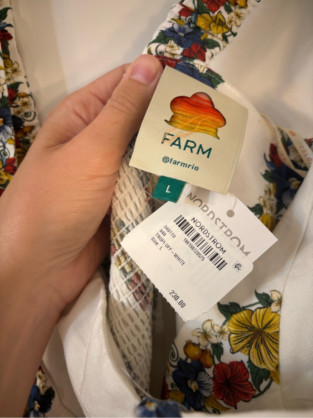 new Farm Rio tropi off-white belted bustier mini dress - Picture 7 of 8
